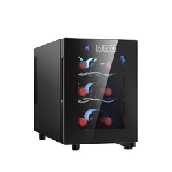 Alsace 6 Bottle Wine Cooler - Compact Thermoelectric Wine Fridge with Digital Temperature Control, UV Protection, and LED Lighting - Freestanding Small Wine Refrigerator for Countertop or Home Bar